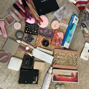 Too Faced Makeup Collection with Pink and Gold Accents huge makeup lot